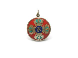 Sil.inlay stone Mandala pendant