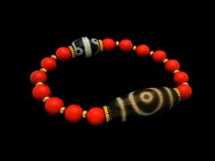 Cinnabar dZi bracelet