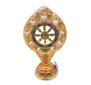 Dharma Wheel color on gold 