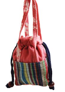 Barrel Shape Cotton Pouch Pink