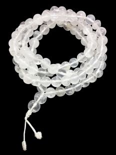 Himalayan mountain natural Crystal Mala 8mm 108 beads