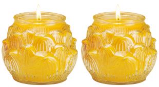 2.5-3 days Ghee Oil candle (L) lotus shape, a pair. (Y)