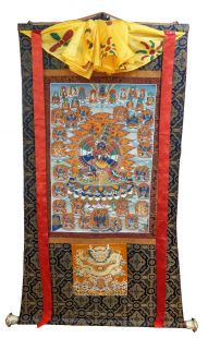 Assorted Eight protectors thanka with brocade