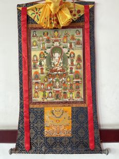 〝Mahavairocana〝 cloth frame printed thangka
