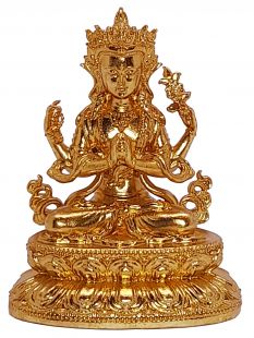 Chenrezig mini brass statue 3.5cmH