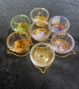 Diamond cut Crystal Bowl 7pcs.