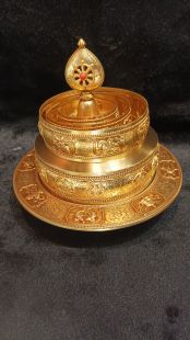 Brass Mandala w/stand 19cm Dia