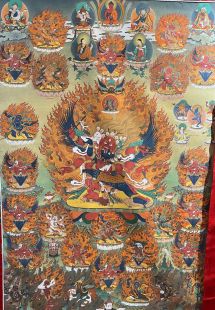 Amoghavajra (Cloth frame printed thangka)