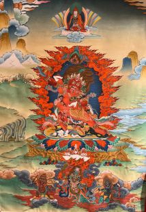 Hayagrīva. Union (printed thangka with cloth frame)