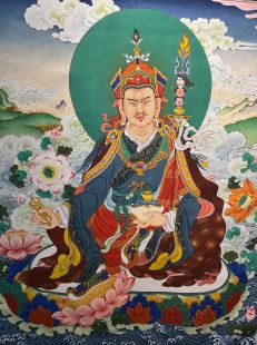 Padmasambhava (printed thangka with cloth frame)
