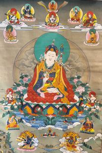 Padmasambhava (printed thangka with cloth frame)