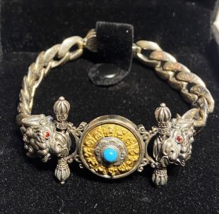 Nine Palaces and Eight Diagrams Silver Bracelet