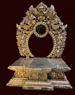 Buddha statue base, antique bronze