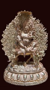 Auspicious Goddess,Original red copper Gilded