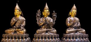 Tsongkhapa face paint/antiqued