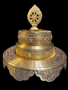 Brass Mandala w/stand 16cm base