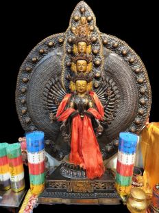 Large Half-gilt Thousand-armed Guanyin Buddha Statue