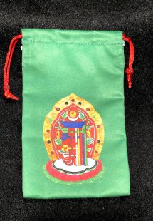 Kalachakra valvet mala pouch(M)(Green)